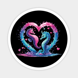 watercolor seahorse couple Magnet